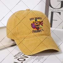 FNAF Washed Vintage Baseball Cap Five Nights At Freddys Women Unisex Fashion Cotton Hats Cartoon Anime Graphic Print Hat Party Gift gray