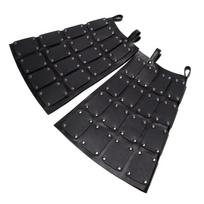 Medieval Faux Leather Waist Armour Double Sides Thigh Armour,Mercenary & Knights Skirt Armour Halloween Cosplay Costume 1 juoda