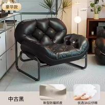 Modern Retro Single Accent Chair Vintage-Style Small Lazy Sofa Comfortable Balcony Living Room Seat for Apartment black