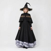 Women's Dark Witch Costume Dress for Halloween Stage Performance XS juoda