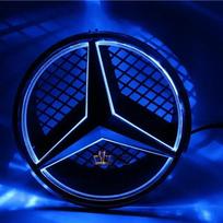Car Front Logo Light Emblem Grille Light Led Badge for Mercedes Benz W166 W176 W204 W207 W212 W218 W245 W251 W463 Accessories B Style mėlyna