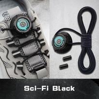 No-Tie Rotary Shoelace Kit Sci-Fi Quick-Lock Lazy Laces Durable Replacement System for Outdoor & Sports Shoes Adults Kids Unisex gray
