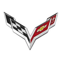 Chevrolet Corvette 60 Metų 3D Metalinis Automobilio Sparno Galinės Bagažinės Emblema Lipdukas Modifikuotas Ženklelis Išorės Dekoracija white