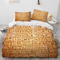 Egipto mitologija Faraono hieroglifai Pagalvės užvalkalas Patogus antklodės užvalkalas Patalynės komplektas, Antklodės užvalkalas Patalynės komplektas Antklodės užvalkalas Pagalvės užvalkalas, Karalienės dydžio patalynės komplektas 135x200cm beige