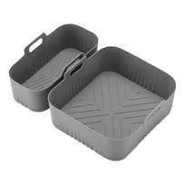 Reusable Dual Basket Baking Tray 6L/3L Air Fryer Basket  Airfryer Accessories Set 1 Grey