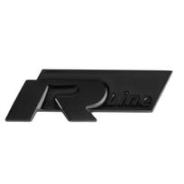 3D Car Front Grille Trunk Emblem Sticker For R Rline Logo SAKMU2 Badge Stickers Volkswagen Polo Passat Golf Jetta Polo Touran CC T-ROC black