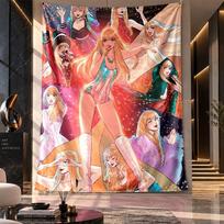 Wall Hanging Tapestry,Taylor Swift Printed Fabric Backdrop For Dorm Room Party Decoration 130cmx150cm