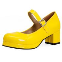 Madingi Elegantiški Vidutinio Kulno Lolita Mary Janes Batai Moterims Dirželiai Mergaitės Mada Raudoni Geltoni Kulniukai Siurbliai Šokių Vestuvių Batai Moterims 36 yellow