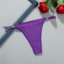 Seksualūs kalnų krištolu moteriški stringai: Vienspalvės, patogios, kvėpuojančios, besiūlės, iš grynos medvilnės kelnaitės L violetinė
