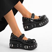 Women Comfortable Sneakers Autumn Wedges Mary Jane Shoes Women Heart Ankle Buckle Platform Designer Shoes Women Zapatos De Mujer 35 juoda