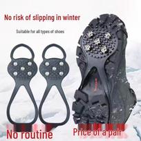 Žieminiai neslystantys ledo griebtuvai: Lengvi penkių dyglių batai alpinizmui One Size 36-43 black