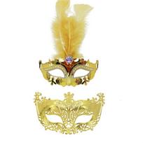Poros kaukolių rinkinys Venecijos vakarėlių kaukė Kostiumo kaukė Mardi Gras kaukė Pusės veido kaukė Akių kaukė moterims, vyrams, dovanos auksas