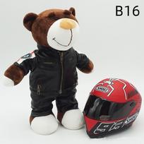 Non-Toxic Kawaii Helmets And Teddy Bears Motorcycle Decorations Cute Anime-Filled Soft Stuffed Toys As Holiday Gifts For Friends black