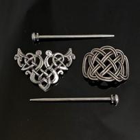 Viking Celtic Love Hair Clips Retro Norse Style Party Accessories Valentine's Day Gift Set black
