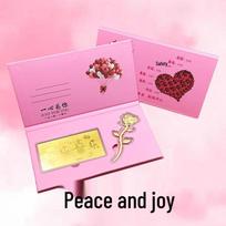 Pure Gold 999 Rose Red Envelope Qixi 3D Sports Car Gold Coin Valentine's Day Gift Envelope (20.4*10.1cm) pink