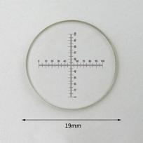 Okuliaro mikrometras Skersmuo 19 mm Optinis stiklas Kryžminė liniuotė Tinklelis Biologiniam mikroskopui 23,2 mm Okuliaras Skalė 1 0,1 0,05 0,2 mm
