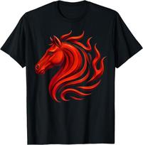 Ugninio žirgo kinų zodiako simbolis 2026 m. Mėnulio Naujieji Metai Marškinėliai Unisex Marškinėliai XL red