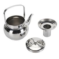 Hammered Finish Stainless Steel Teapot 1L Capacity Stovetop Tea Kettle Serving Tea Pot  Home Use 2# gray