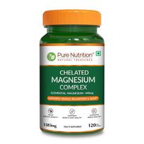 Pure Nutrition Chelated Triple Magnesium Complex Supplement - 120 Tablets | Magnesium Glycinate Complex With Citrate & Oxide Supplement Supports