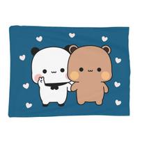 Peach And Goma Bubu Dudu Balloon Blanket Soft Warm Flannel Throw Blanket Bedspread for Bed Living room Picnic Travel Home Couch 75x100cm 30x40in beige