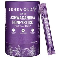 Benevola KSM-66® Ashwagandha Honey Sticks | 5% Withanolides | Stress Relief, Energy & Recovery | Ayurvedic Supplement | 30 Sticks