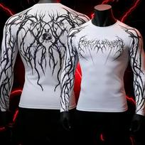 Individualaus dizaino sublimacinis BJJ MMA vyriškas rashguardas Rash Guard banglenčių ilgomis rankovėmis Jiu Jitsu marškinėliai vyriškas kompresinis rashguardas 4XL gray