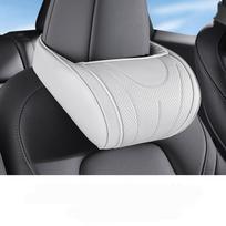 Car Neck Pillow Headrest Breathable Leather Auto Head Pillow Universal Soft Memory Foam Seat Headrest Cushion for Sports Seats juoda
