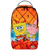 Sprayground x SpongeBob Collaboration Large Logo Shark Mouth Cartoon Graffiti PVC Backpack Unisex Backpack Orange W1035730 Orange