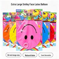 36-Inch Thickened Smiley Face Latex Balloon for Colorful Birthday Events Color Random yellow