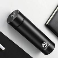 Stainless Steel Thermos Cup Car Emblem Insulated Mug For Volkswagen VW Scirocco Golf Amarok  Arteon T5 Phaeton Teramont ID3 gray