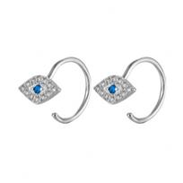 S925 Sterling Silver Zircon Demon Eye Ear Cuff Earrings - Light Luxury European & American Design for Women 925 Silver balto aukso spalvos