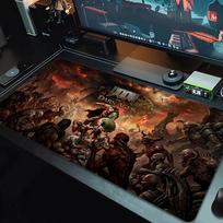 Doom Mouse Pad Large Gaming Table Cushion Non-slip Laptop Tablet Big Mousepad XXL Mat Mini PC Playmat With Lock edge_xia 30cmx60cm(11.8x23.6inch) brown