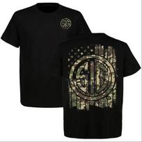 SIG Sauer Camo Flag Logo T-Shirt, Tactical Military Style Tee, Gift for SIG Fan 120 black