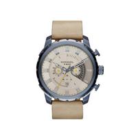 DIESEL Stronghold Men's Quartz Chronograph Watch Taupe / Multi-colored Dial Leather Strap 51mm DZ4354 sidabras