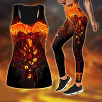 „Phoenix Print“ jogos apranga moterims, madinga 3D spausdinta treniruočių antblauzdžiai „Fitness“ sportui aukštu juosmeniu, laisvalaikio jogos kelnės L geltona
