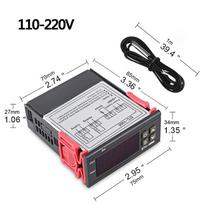 12V 24V 110-220V Skaitmeninis mikokompiuterio temperatūros reguliatorius Skaitmeninis STC-1000 temperatūros reguliatorius Termostatas + NTC jutiklio zondas 110-220V white