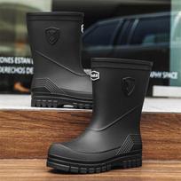 Vyriški lietaus batai Madingi vidutinio blauzdos ilgio guminiai batai Vandeniui atsparūs Darbiniai batai plovimui, žvejybai Vyriški guminiai botai Botas De Lluvia Hombre 40 juoda
