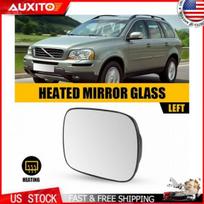 Left Right Heated Mirror Glass Fit Volvo XC70 XC90 03-06 with Backing Plate 1/2X 1X Mirror Glass Front Lef black