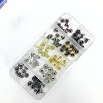 8x6mm Plokščia galvute knygų rišimo varžtų rinkinys: 150/100 Vyriški ir moteriški odos gaminiams, krepšiams, nuotraukų albumams white