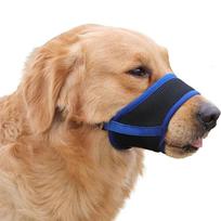 Reguliuojamas Anti Bark Bite tinklelio antsnukis šunims Naminių gyvūnų burnos antsnukis Sustabdyti graužimą šuniukams Nailoninis dirželis Šunų priedai Naminių gyvūnų produktai (Blue,M) mėlyna