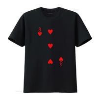 Three Of Hearts Deck Cards Playing Halloween Poker T Shirt Vintage Streetwear Graphic Breathable Fashion XL black