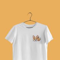 Cute Corgi Graphic T-Shirt, Pet Lover Tee, Dog Lover Gift, Animal Lover Apparel, Cute Animal Shirt, Casual Wear 130 white