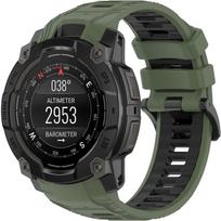 Silicone strap for Garmin Instinct 3 Solar / Instinct 3 AMOLED 45mm - sporty, green-black black