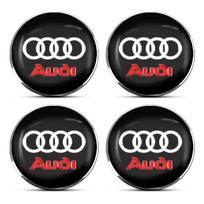 4pcs Car Wheel Center Hub Cap Logo Stickers Rim Cover Emblem Decal For Audi A1 A3 A4 A5 A6 A7 A8 Q2 Q3 Q5 Q7 Q8 S7 S8 S3 S4 RS5 black