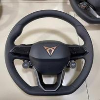 For SEAT Cupra FR Leon MK4 Seat Leon FR Mk3 2013- Ibiza 6J DIY Car Steering Wheel Cover Braid leather Accessory black thread gray