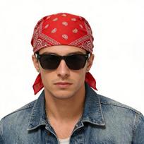 Paisley rašto bandana, Juodas medvilninis kvadratinis galvos skara, Daugiafunkcinis kaklo movas dviračių sportui, žygiams ir kasdieniam naudojimui One Size red
