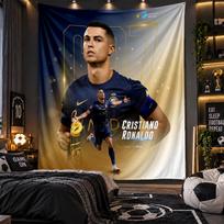 Wall Hanging Tapestry Cristiano Ronaldo Print Cloth for Living Room Bedroom Home Decor 180cmx230cm