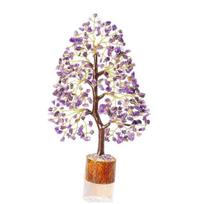 Crocon Amethyst & Citrine Gemstone Tree Feng Shui Figurine Money Bonsai Good Luck Chakra Balancing Reiki Healing Crystals Decoration  10-12 gray