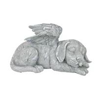 Angelas katė ir šuo sodo dizaino ornamentai dervos rankdarbiai laisvalaikį leidžiančios katės ir šunys besimėgaujantys saule angelas katės ir šunys dekoracija gray
