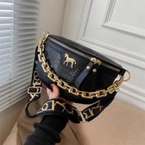Thick Chain Women's Waist Bag Fanny Pack Fashion Shoulder Crossbody Chest Bags Female Belt Bag Crocodile Shoulder Bag AVE juoda